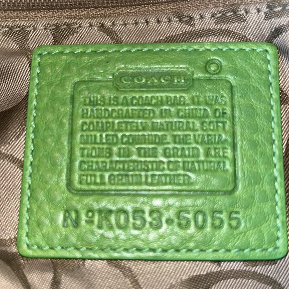 Coach Spring Green Leather Satchel Bag - Picture 10 of 13
